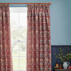 Strawberry Thief Jacquard 167x228 Pencil Pleat Curtains Berry - view 4