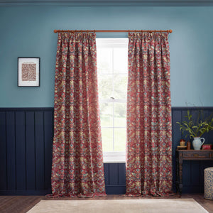Strawberry Thief Jacquard 167x228 Pencil Pleat Curtains Berry - view 8