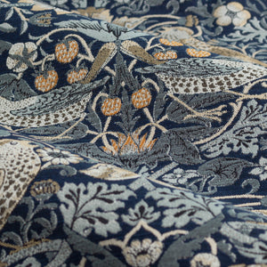 Strawberry Thief Jacquard 167x228 Pencil Pleat Curtains Indigo - view 7