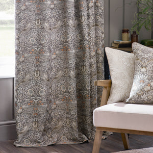 Strawberry Thief Jacquard 228x182 Pencil Pleat Curtains Biscuit - view 5