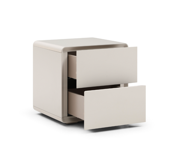 Kota Bedside Table - Matte Beige - Tommy Franks