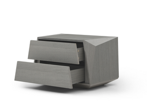 Madon Wide Bedside Table 700mm - Dark Grey Oak - Tommy Franks