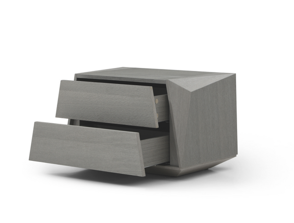 Madon Wide Bedside Table 700mm - Dark Grey Oak - Tommy Franks