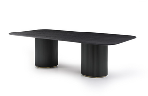 Lantine 280 Dining Table - Black Oak & Brass - Tommy Franks