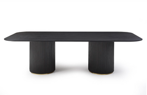 Lantine 280 Dining Table - Black Oak & Brass - Tommy Franks