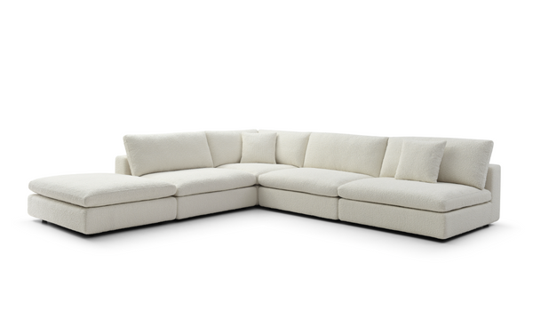 Blanco 5 Piece Modular Sofa - Chex Polar Bouclé - Tommy Franks