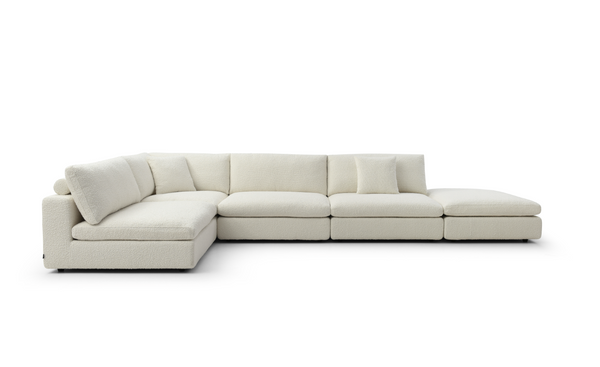 Blanco 5 Piece Modular Sofa - Chex Polar Bouclé - Tommy Franks