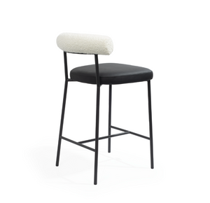 Alita Stool - Mustang Black & Chex Bouclé Polar - Tommy Franks
