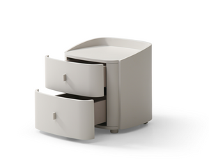 Vertu Bedside Table - Matte Beige - Tommy Franks