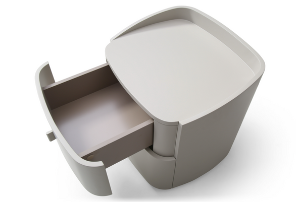 Vertu Bedside Table - Matte Beige - Tommy Franks