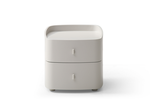 Vertu Bedside Table - Matte Beige - Tommy Franks