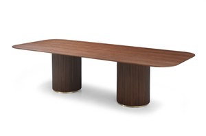 Lantine 280 Dining Table - Walnut & Brass - Tommy Franks