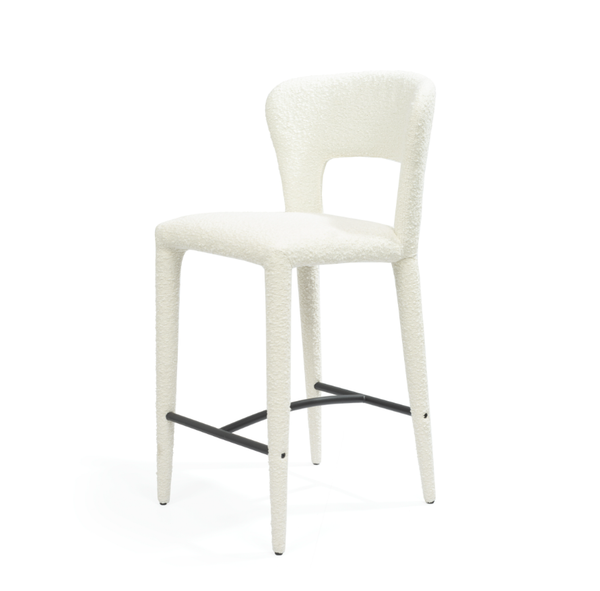 Pari I Bar Stool - Chex Polar Bouclé - Tommy Franks