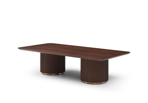 Lantine Coffee Table - Double Pedestal - Walnut - Tommy Franks