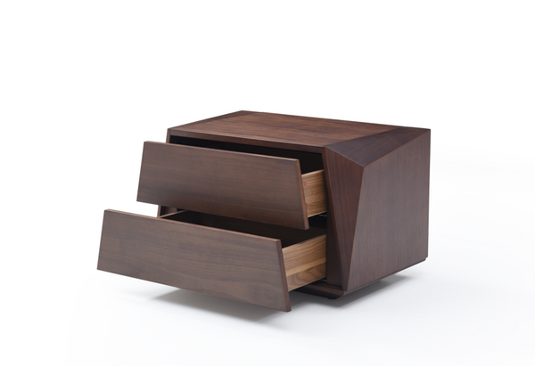 Madon Wide Bedside Table 700mm - Walnut - Tommy Franks