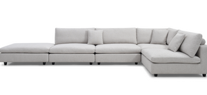 Blanco 5 Piece Modular Sofa - Avery Velour Cream - Tommy Franks