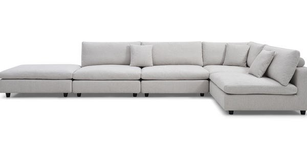 Blanco 5 Piece Modular Sofa - Avery Velour Cream - Tommy Franks