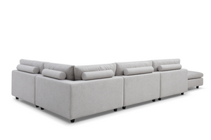Blanco 5 Piece Modular Sofa - Avery Velour Cream - Tommy Franks
