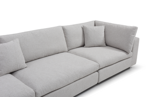 Blanco 5 Piece Modular Sofa - Avery Velour Cream - Tommy Franks