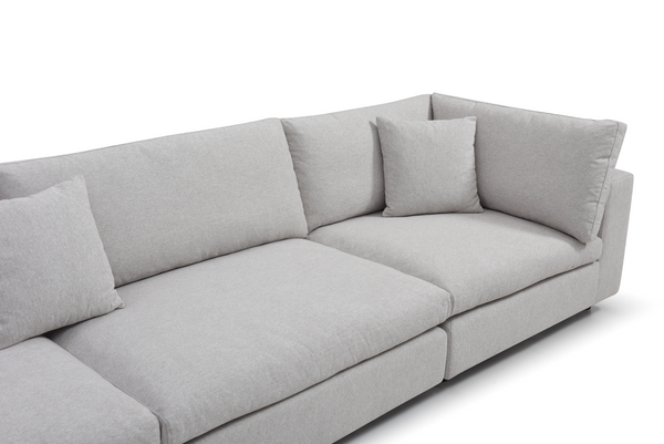 Blanco 5 Piece Modular Sofa - Avery Velour Cream - Tommy Franks
