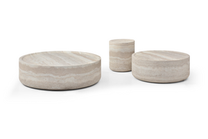Ciladro Coffee Table - Faux Travertine - Medium - Tommy Franks