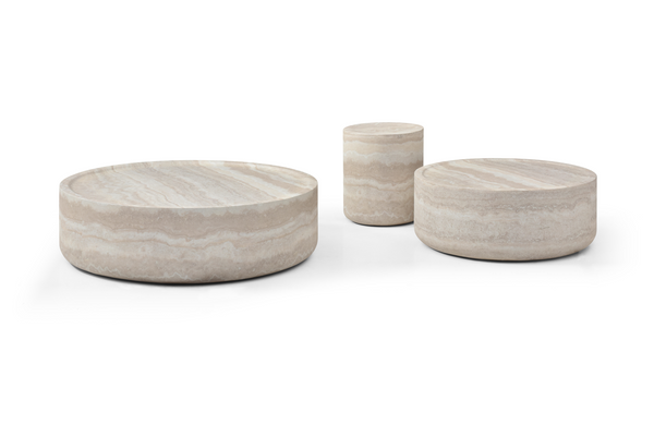 Ciladro Coffee Table - Faux Travertine - Medium - Tommy Franks