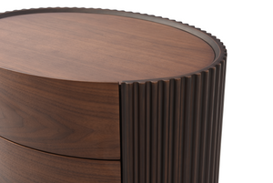 Lantine Bedside Table - Walnut & Brass - Tommy Franks