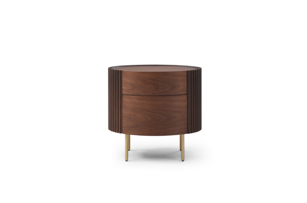 Lantine Bedside Table - Walnut & Brass - Tommy Franks