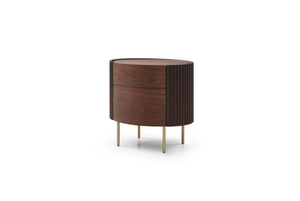 Lantine Bedside Table - Walnut & Brass - Tommy Franks