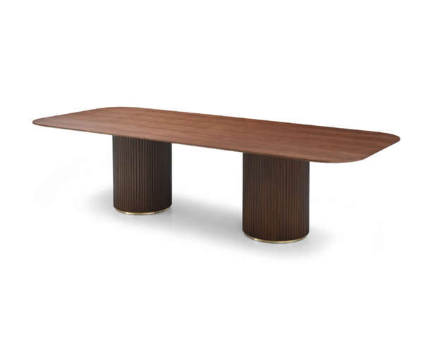 Lantine 240 Dining Table - Walnut & Brass - Tommy Franks