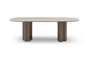 Moon Dining Table - 240 - Cocoa & Cream Ceramic - Tommy Franks