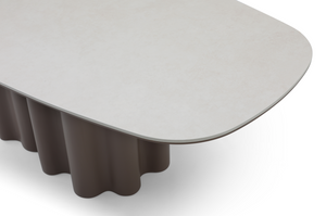 Moon Dining Table - 200 - Cocoa & Cream Ceramic - Tommy Franks