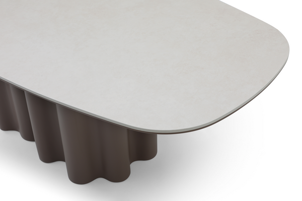 Moon Dining Table - 200 - Cocoa & Cream Ceramic - Tommy Franks