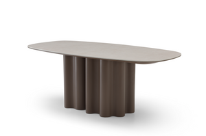 Moon Dining Table - 200 - Cocoa & Cream Ceramic - Tommy Franks