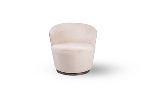 Derry Swivel Chair - Bella Velour Cream & Taupe - Tommy Franks