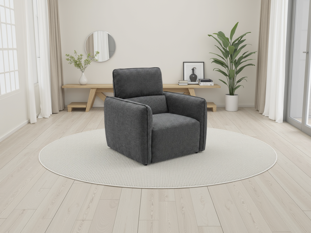 Ascot Sofa Charcoal Armchair - Xshowhome