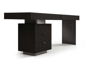 Oston Desk - Smoke Oak - Left Hand Drawers - Tommy Franks
