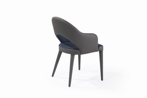 Jiva Dining Chair - Nappa Midnight Blue & Grey - Tommy Franks