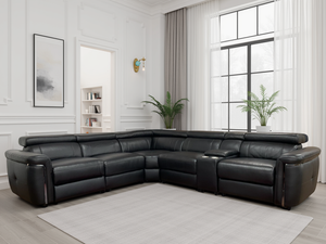 Somerville Electric Recliner Sofa Black Large Corner - Xshowhome