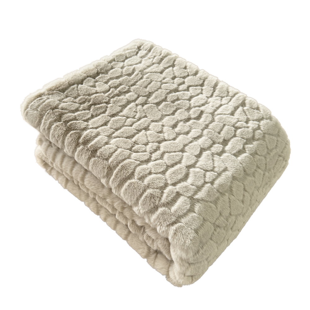 Cloud Design Faux Fur Throw Taupe 150x200