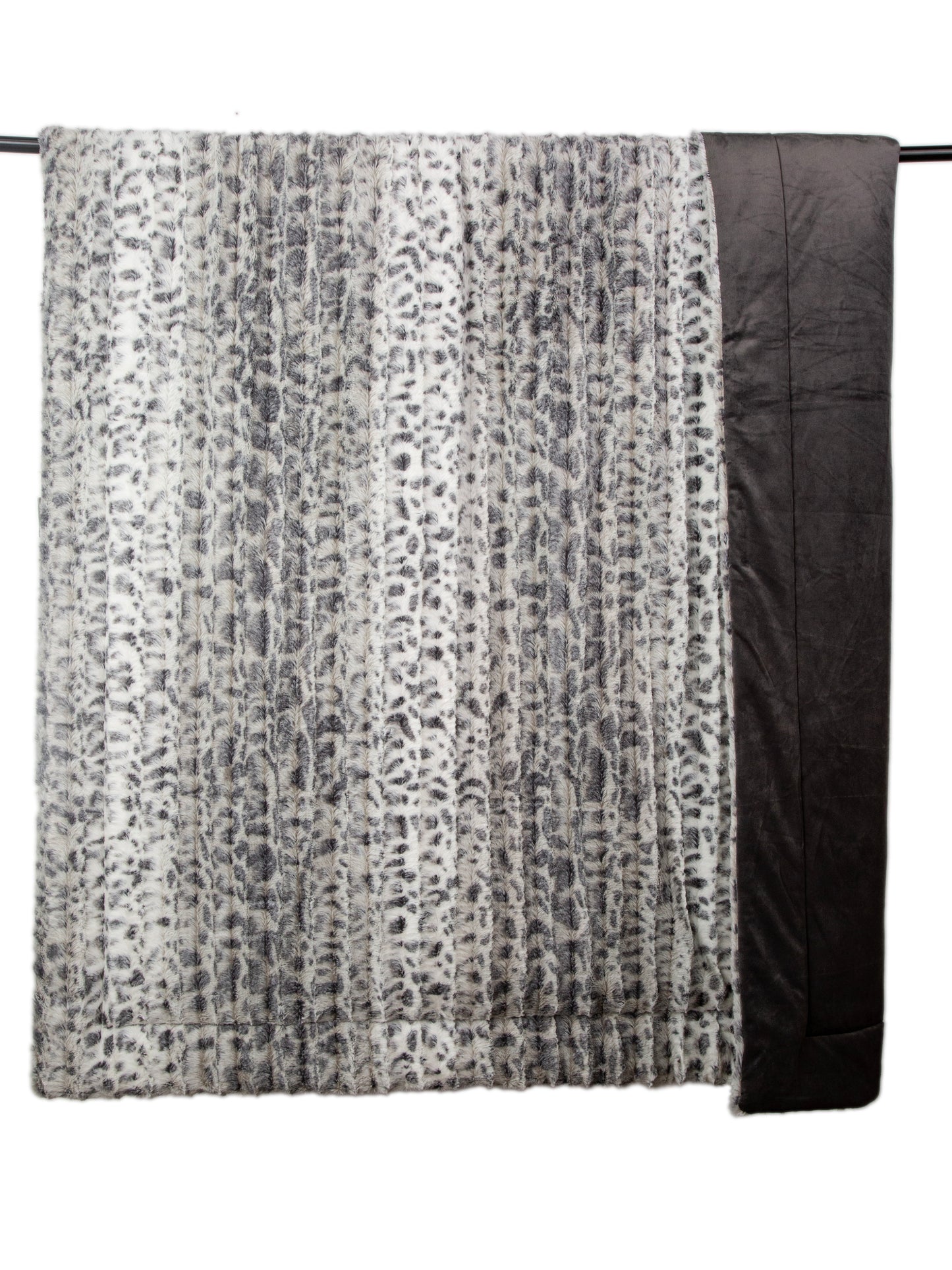 TACTILE FAUX FUR THROW GREY 150 X 200