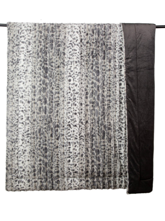 TACTILE FAUX FUR THROW GREY 150 X 200