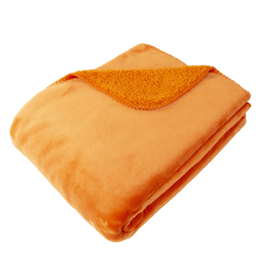 SOFTEST FLEECE THROW  ORANGE 150 X 200
