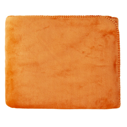SOFTEST FLEECE THROW  ORANGE 150 X 200