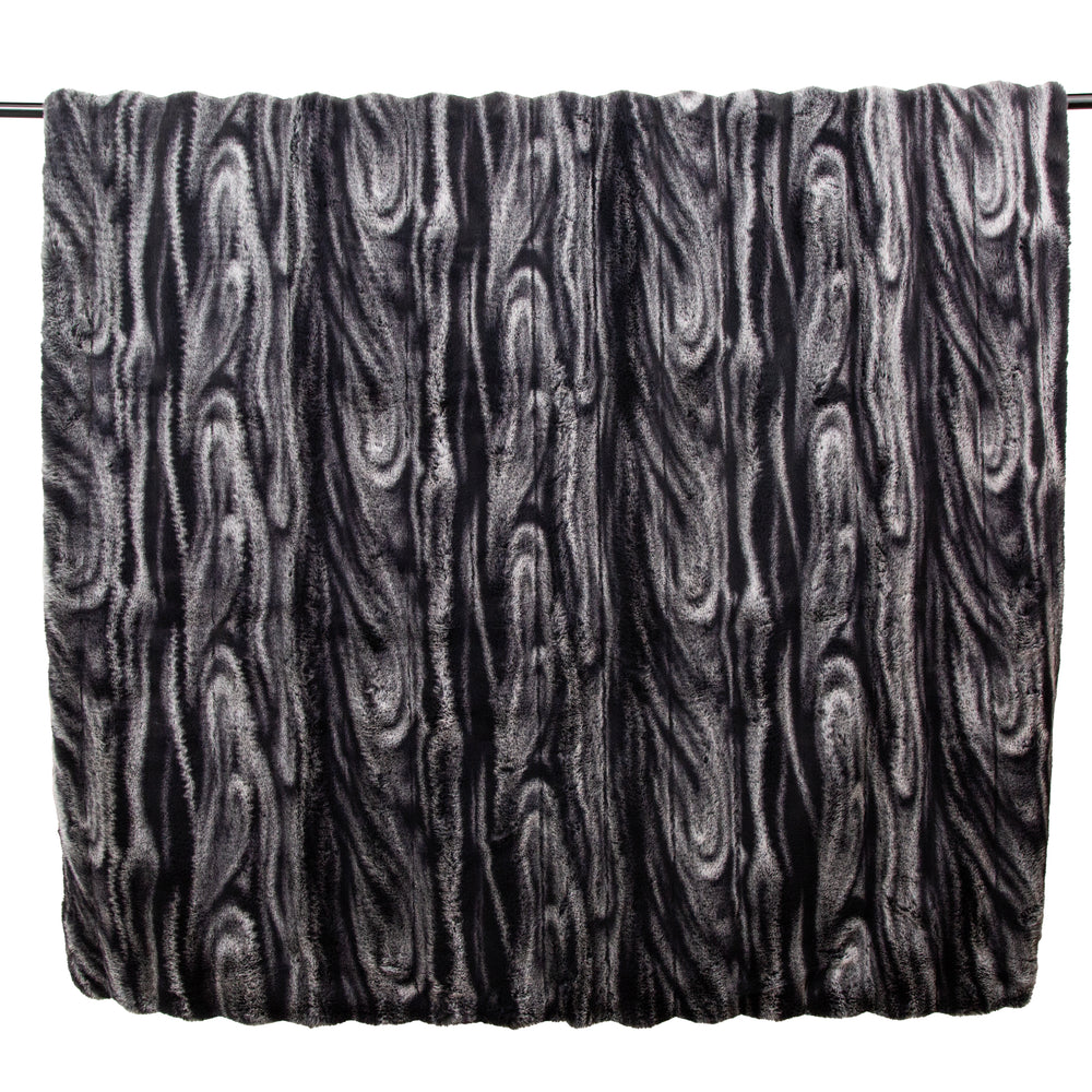 Charcoal Stripe Faux Fur Throw 150x200