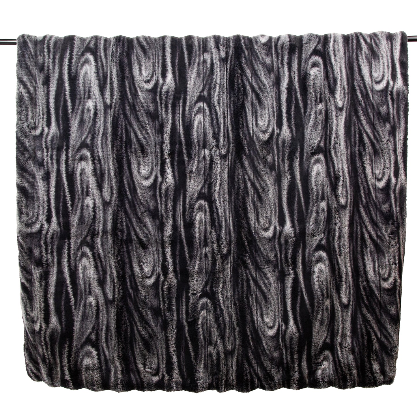 CHARCOAL STRIPE FAUX FUR THROW 150 X 200