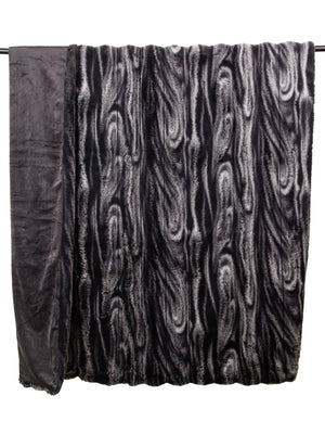 Charcoal Stripe Faux Fur Throw 150x200
