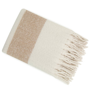 Faux Mohair Stripe Ivory/taupe 130x170