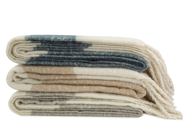 Faux Mohair Stripe Ivory/taupe 130x170