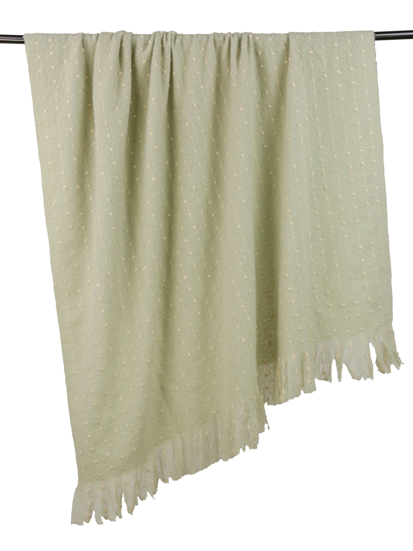 MINT RAISE DOT LINE THROW ON FAUX MOHAIR 130 X 180